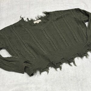 Olive V-Neck Sweater